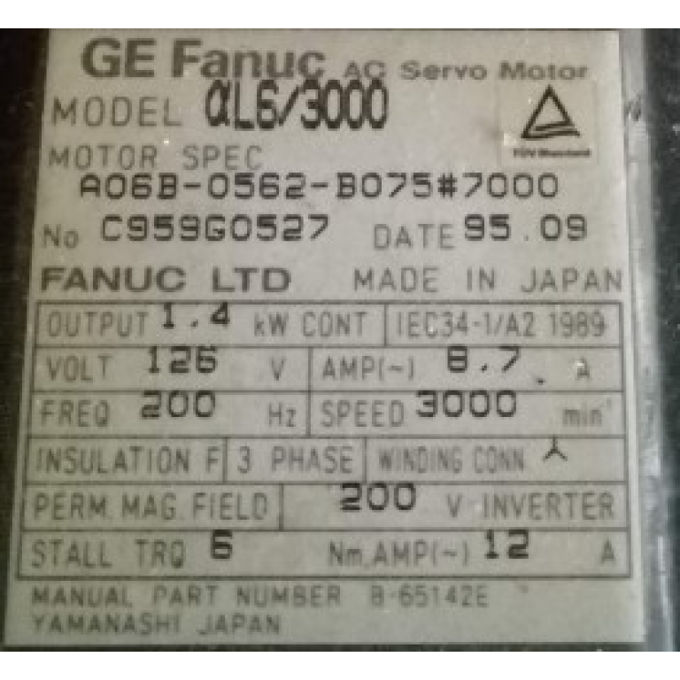 FANUC MOTOR ALPHA L6/3000